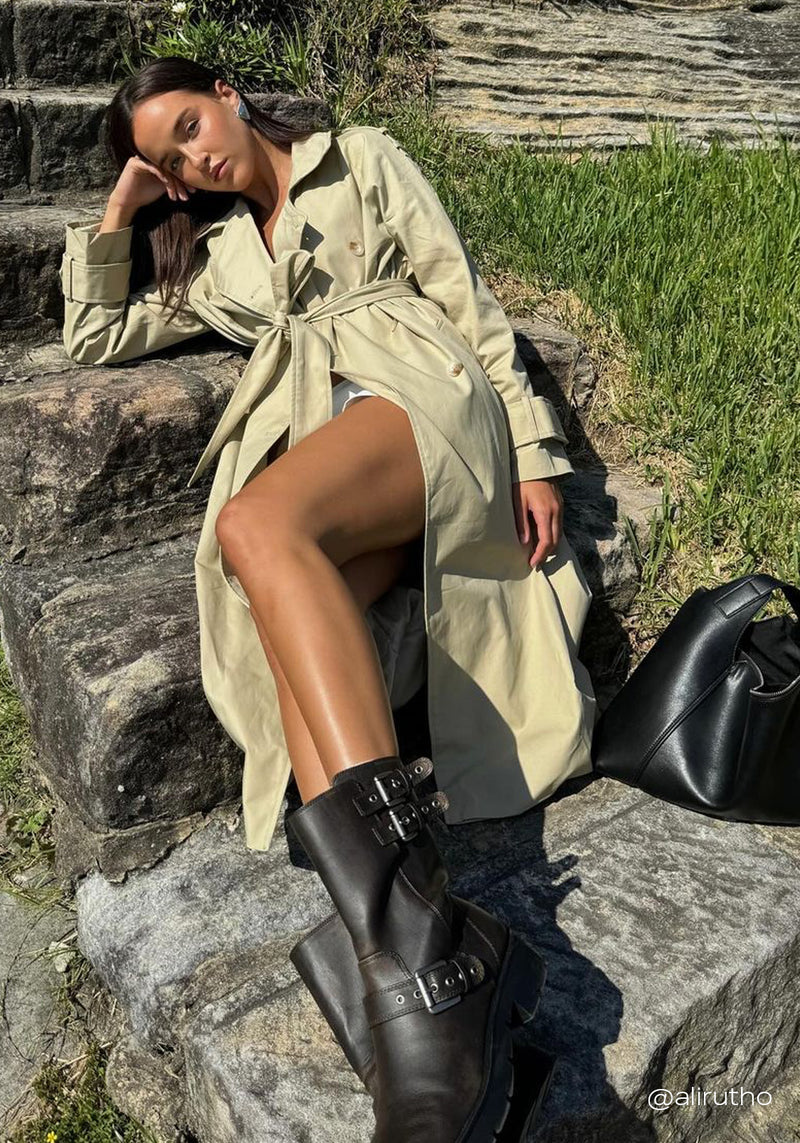 OVERSIZED COTTON TRENCH COAT BUTTER