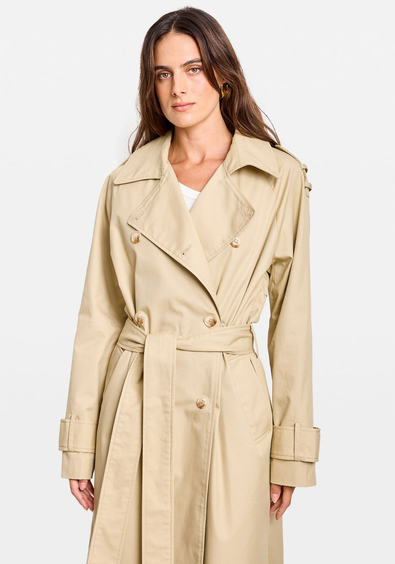 OVERSIZED COTTON TRENCH COAT BUTTER