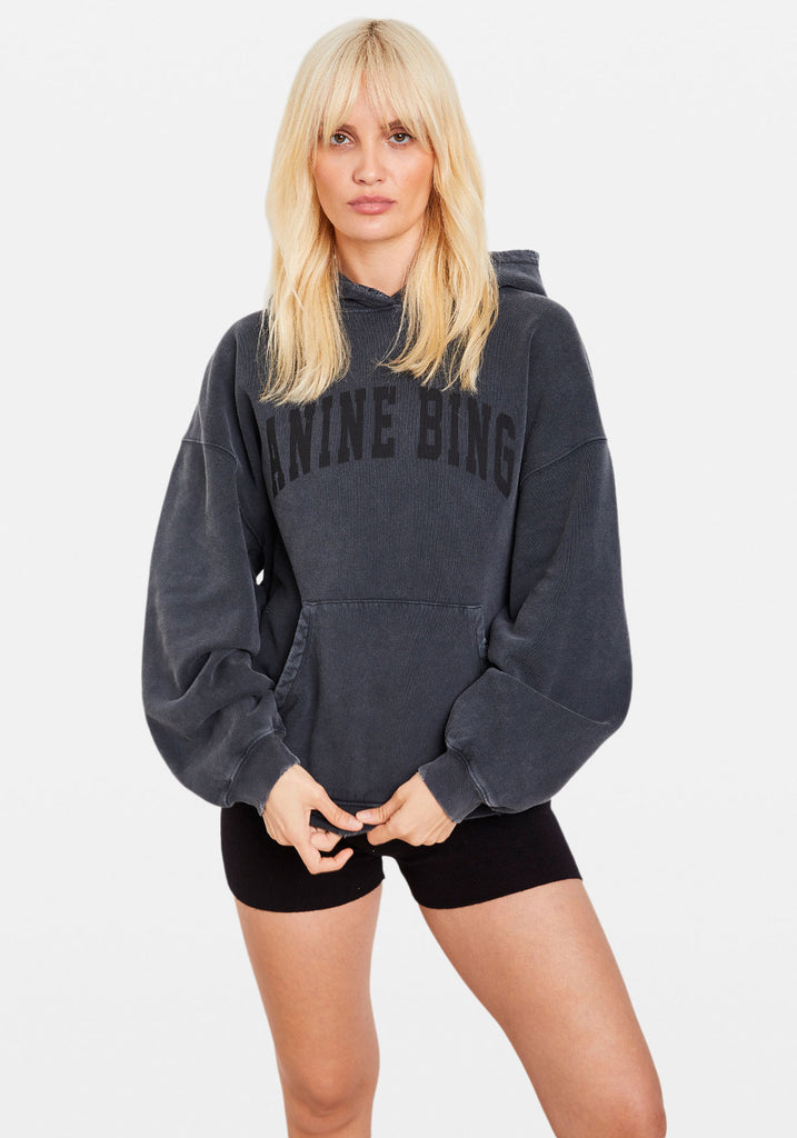 Anine Bing Harvey Sweatshirt – Dark Washed Black