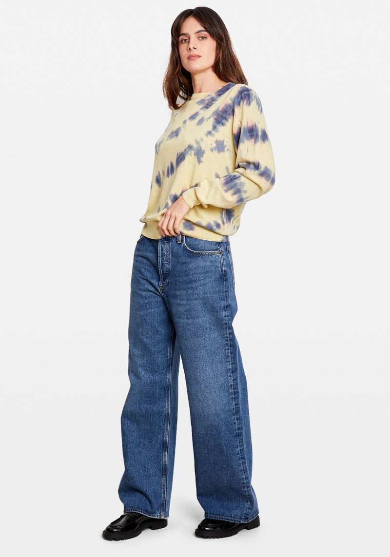 AUDREE CREW NECK TIE DYE YELLOW