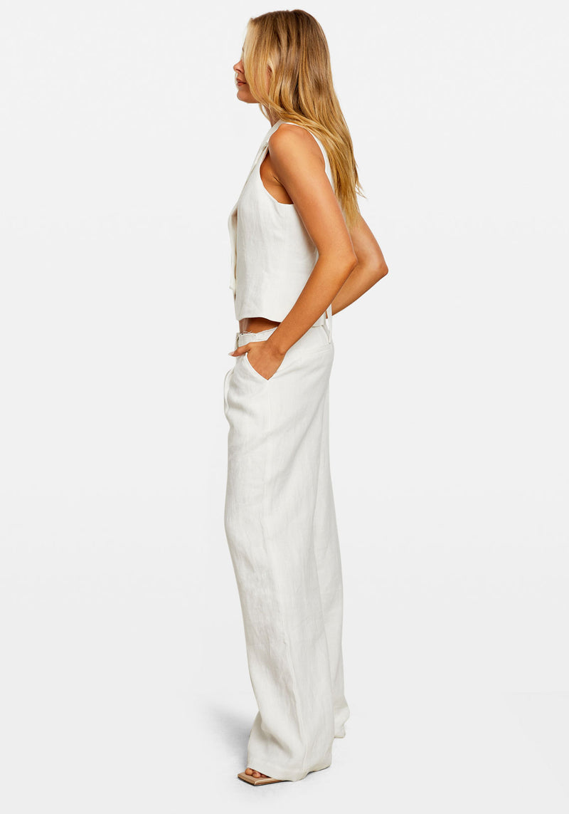 Pre-Order | LINEN COLLAR VEST WHITE