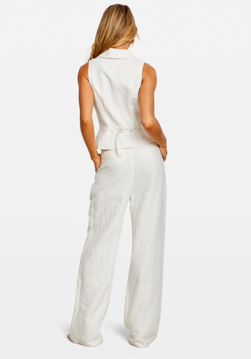 Pre-Order | LINEN COLLAR VEST WHITE