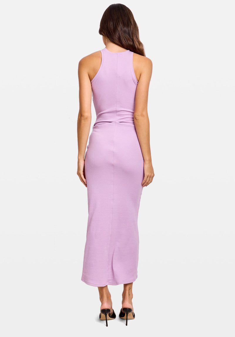 DRESS IN RIBBED COTTON DARK PINK