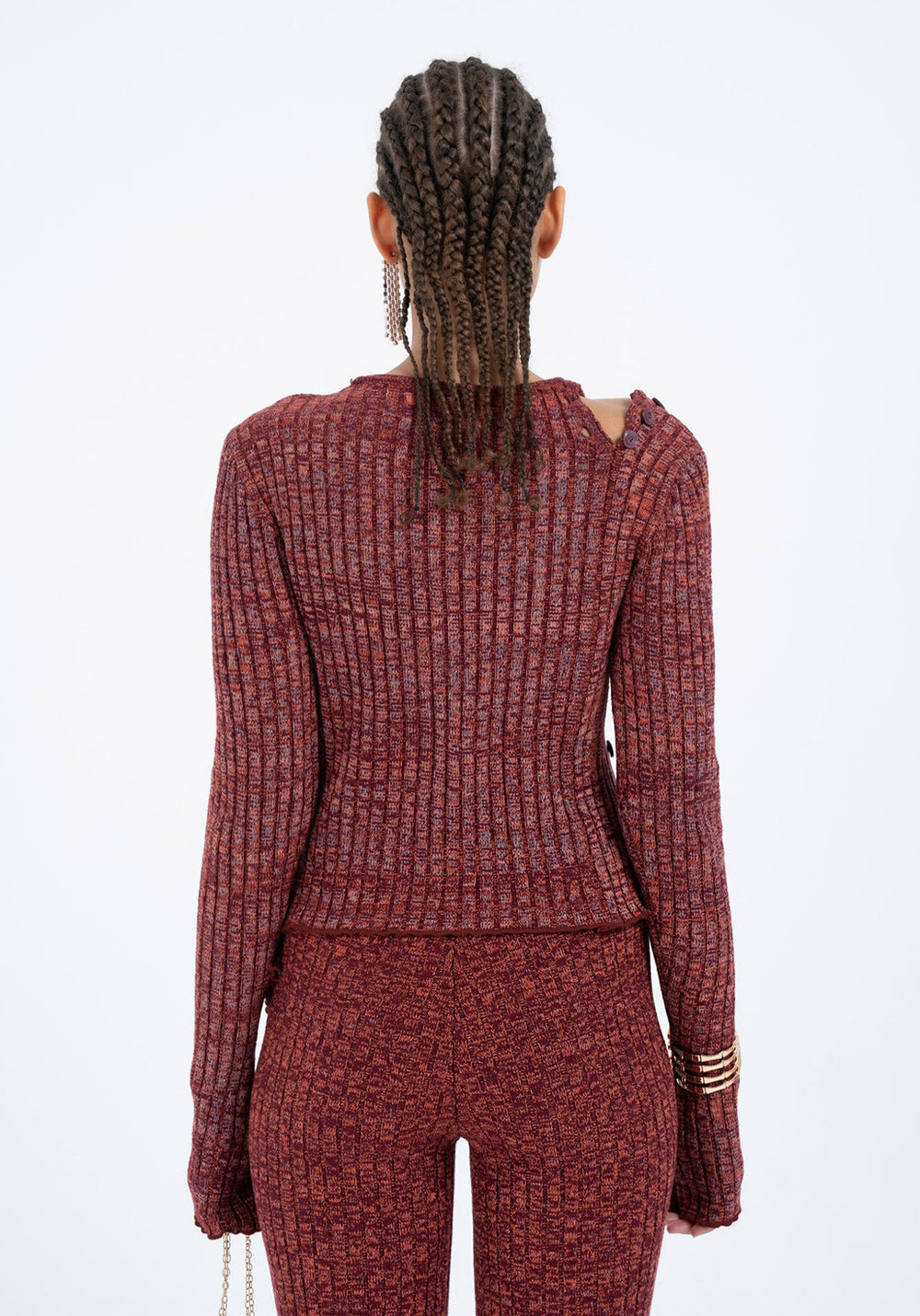 ASYMMETRIC CARDI MAROON