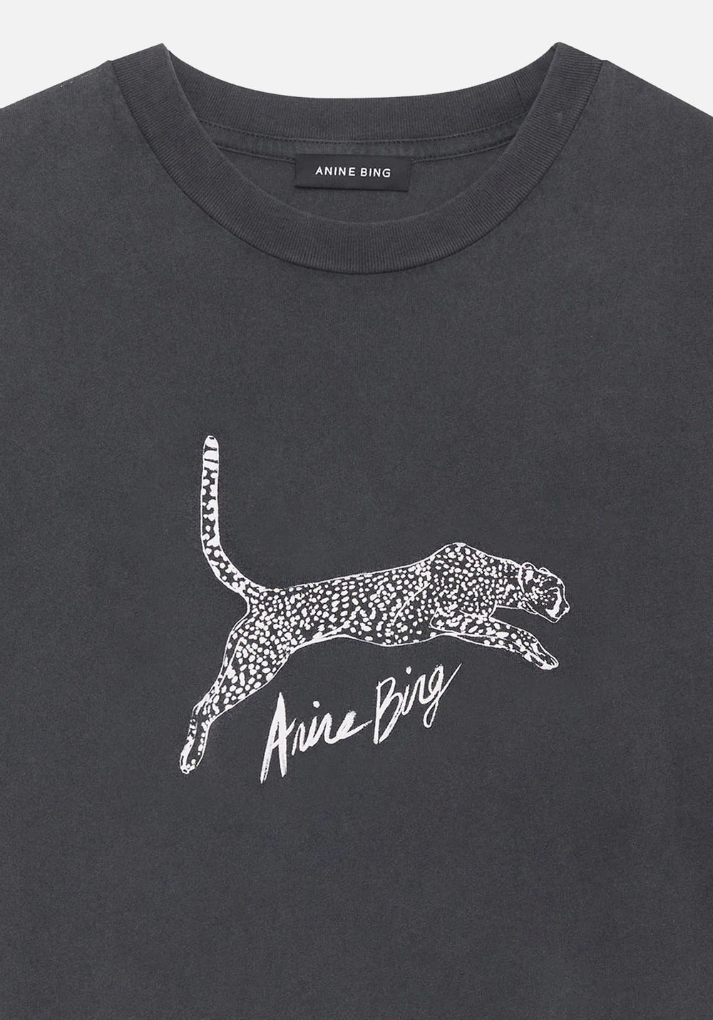WALKER TEE SPOTTED LEOPARD WASHED BLACK