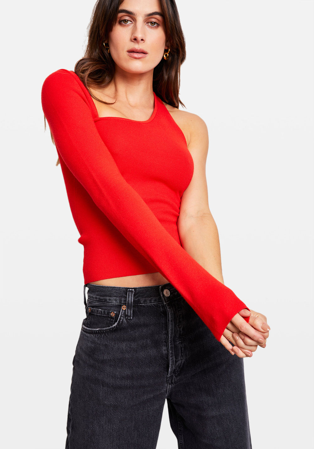 CARA LONG SLEEVE TOP RED