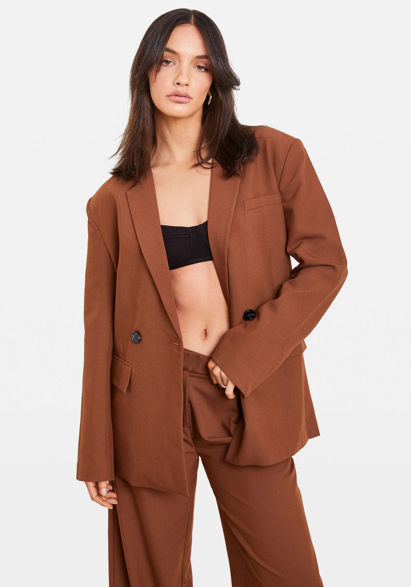 DOUBLE BREASTED BLAZER CHOCOLATE