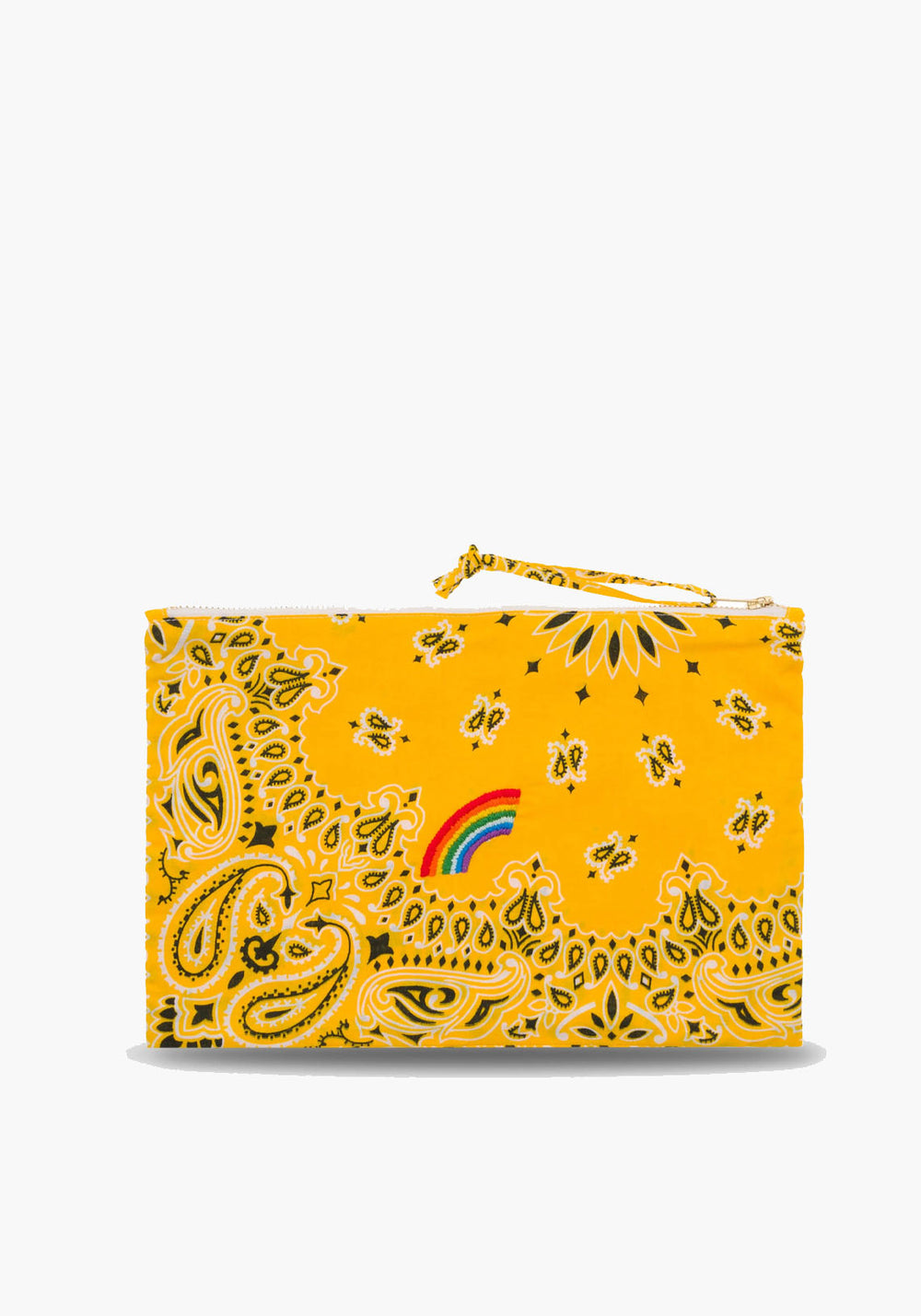 ZIPPED POUCH QUILTED ARC EN CIEL ALL GOLD YELLOW