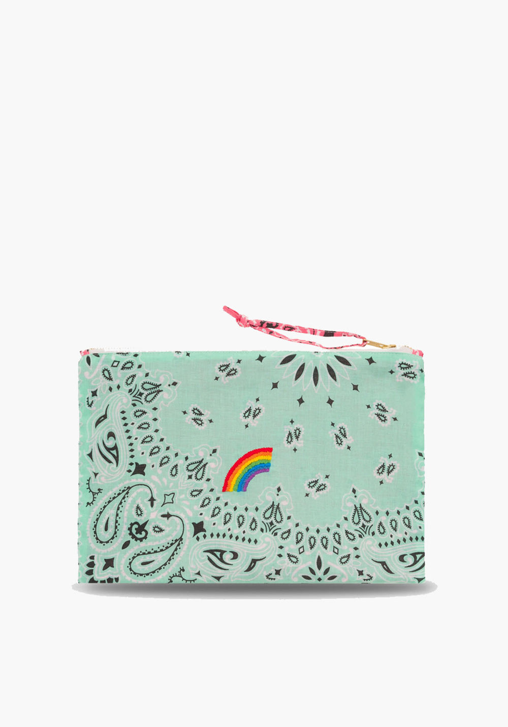 ZIPPED POUCH QUILTED ARC EN CIEL MINT STRAWBERRY
