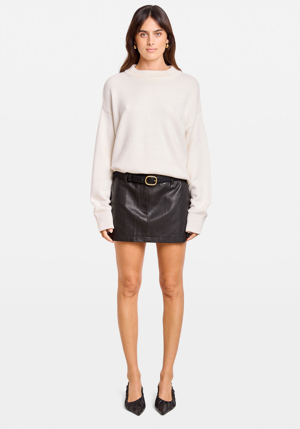 OVERSIZED CREW NECK SWEATER IVORY