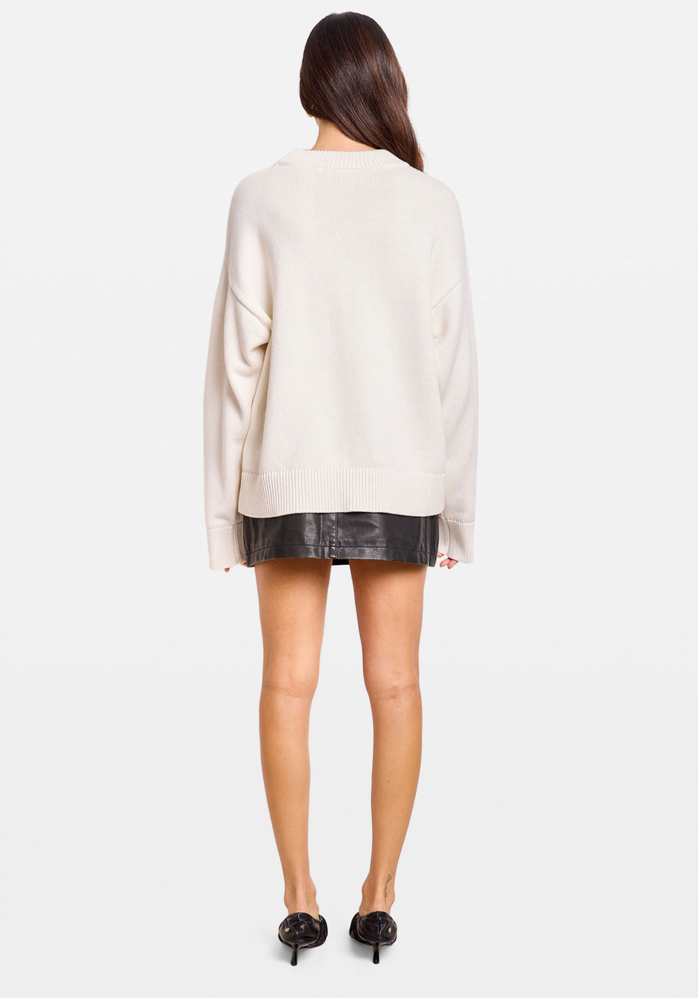 OVERSIZED CREW NECK SWEATER IVORY