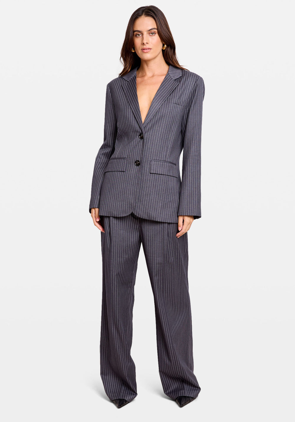 PINSTRIPE BLAZER COAL STRIPE