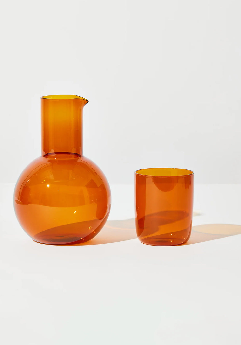 BELLY CARAFE CUP SET AMBER