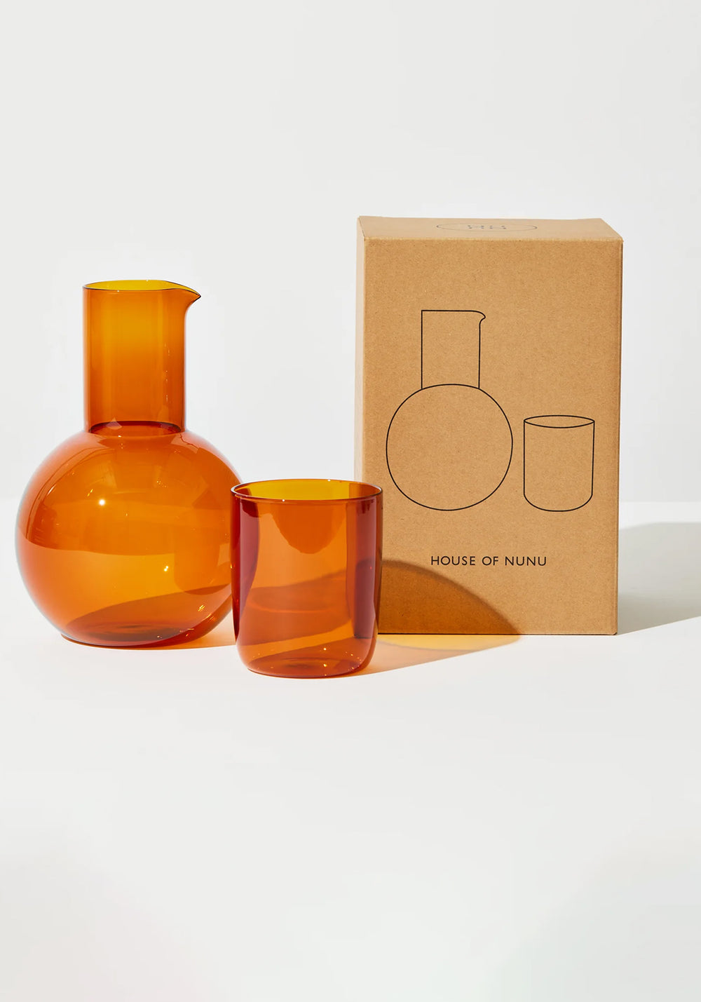 BELLY CARAFE CUP SET AMBER