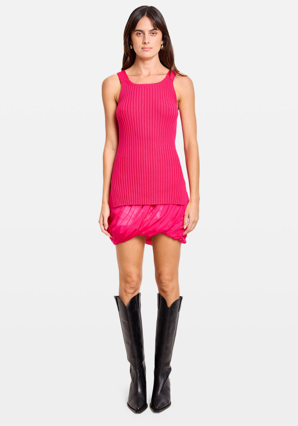 RIB TANK FUCHSIA
