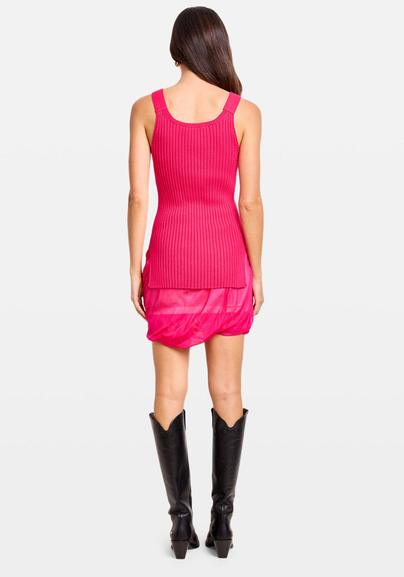 RIB TANK FUCHSIA