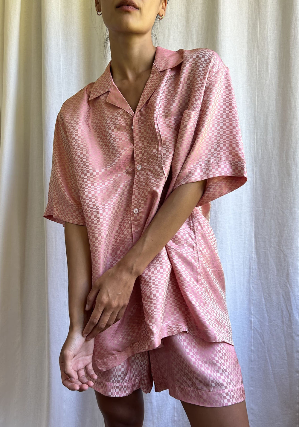 BRUNS SHIRT SHORT SLEEVE POWDER PINK