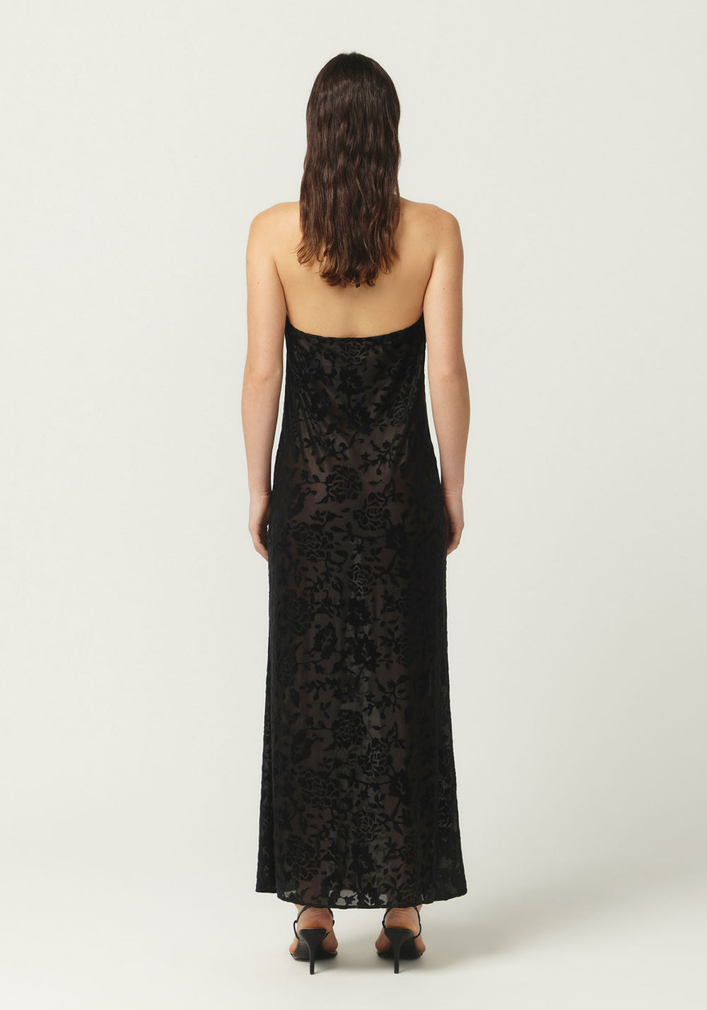 JACQUARD HALTER MAXI BLACK