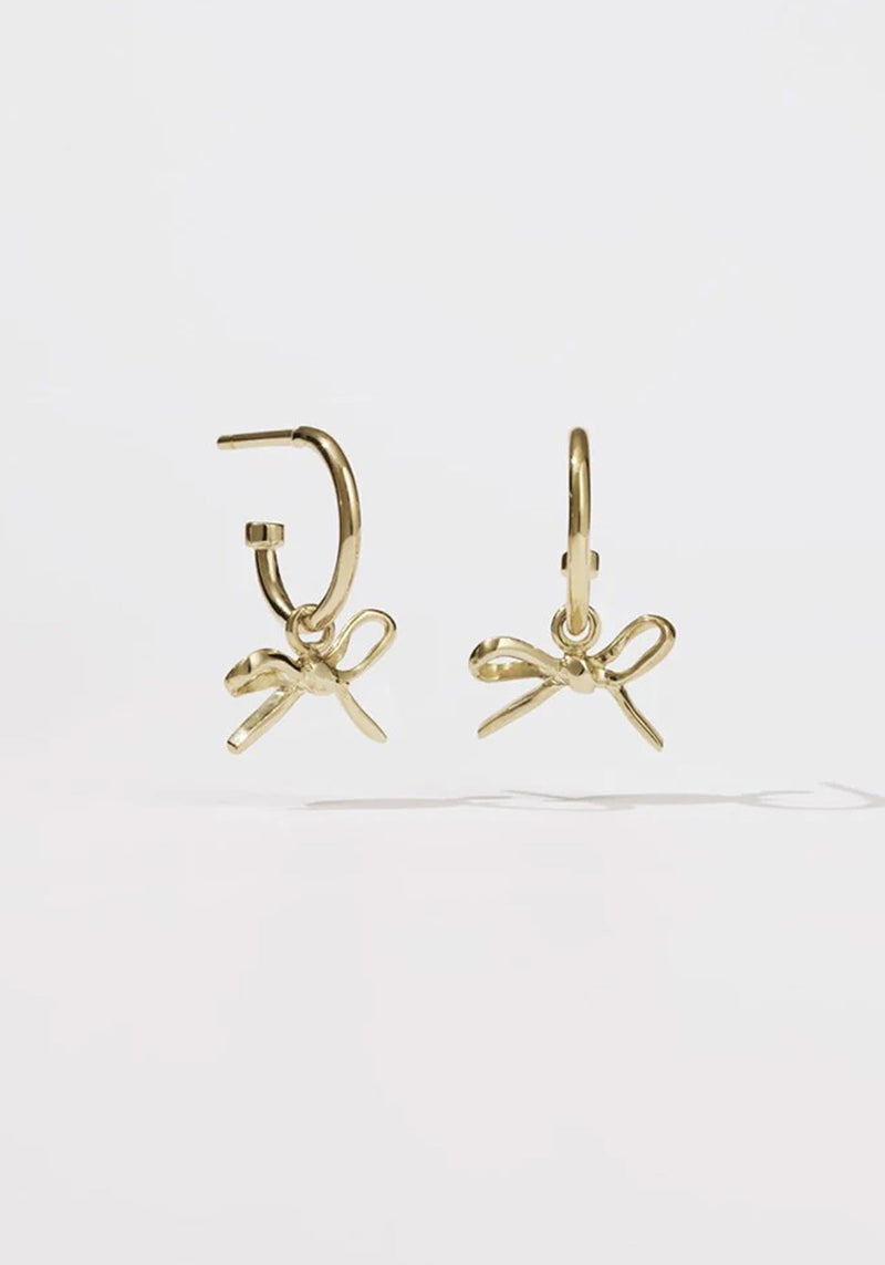 BOW SIGNATURE HOOP EARRINGS GOLD PLATED
