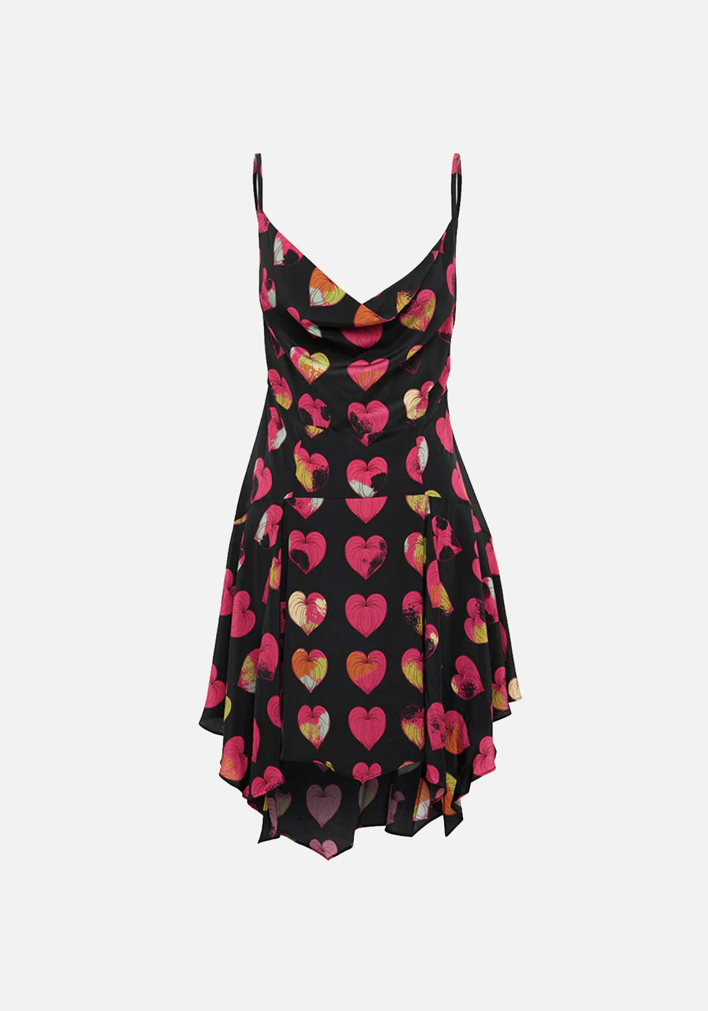 BLEEDING HEARTS PANELLED MINI DRESS BLACK