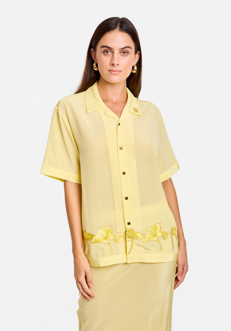 LOTUS EMBROIDED SS SHIRT