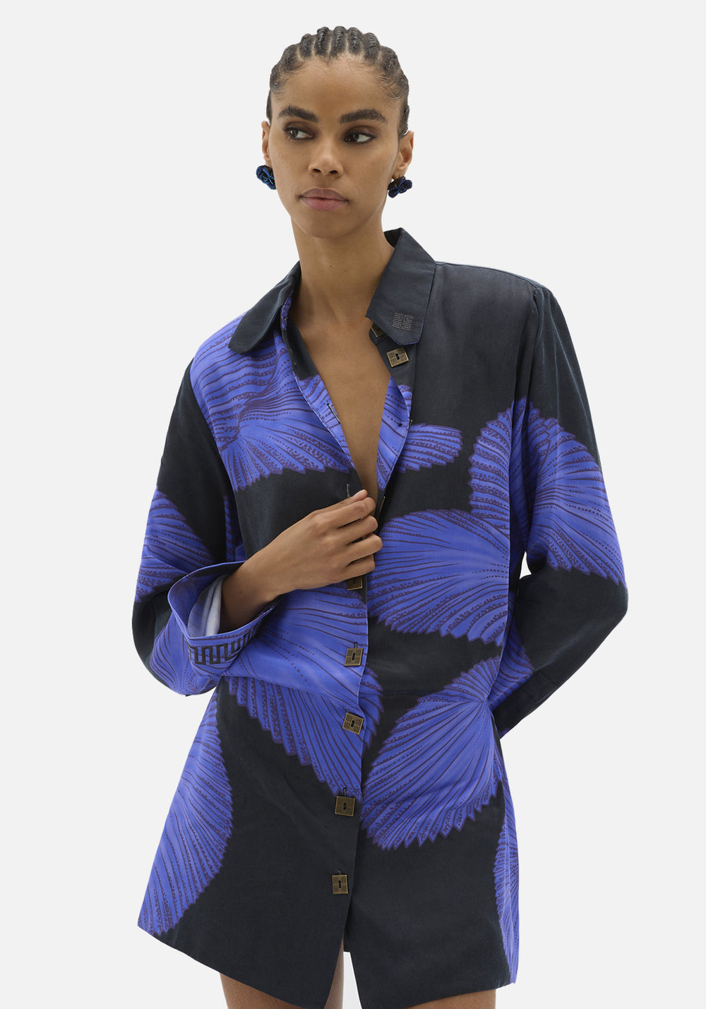 YIN NIGHT PALMS SHIRT DRESS