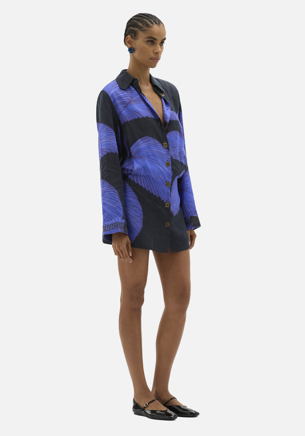 YIN NIGHT PALMS SHIRT DRESS