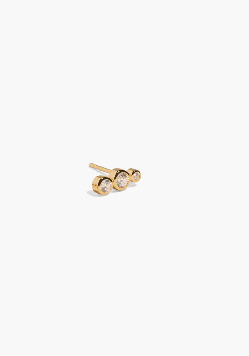 12010 SINGLE 925 STERLING SILVER WITH 18K GOLD PLATING SINGLE EARRING