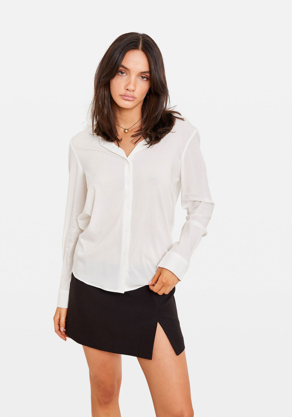 MILLY NP SHIRT CLEAR CREAM