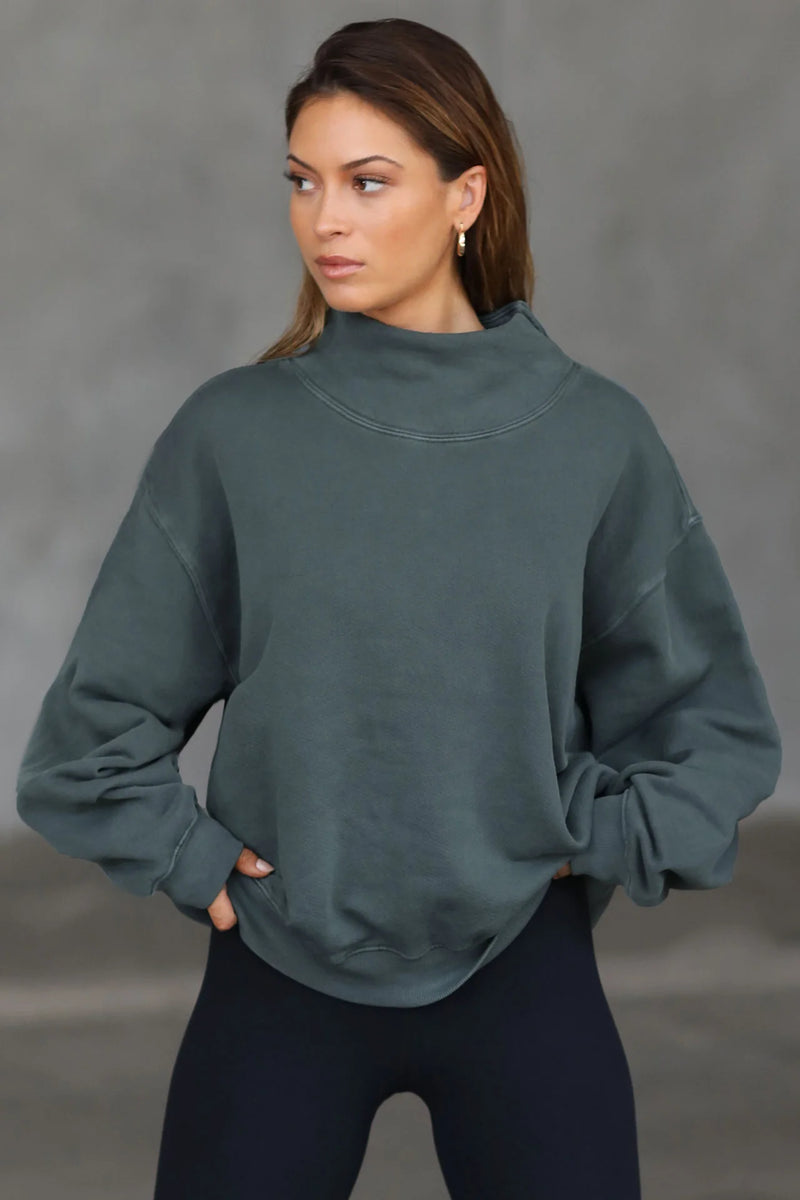 TURTLENECK SWEATSHIRT EVERGREEN