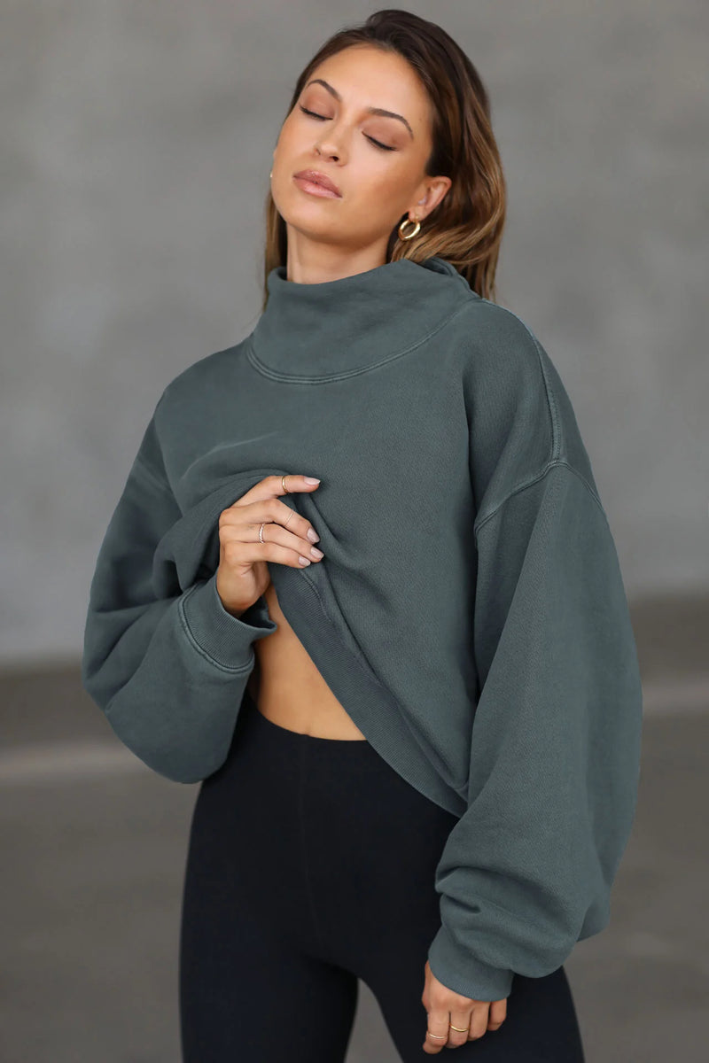 TURTLENECK SWEATSHIRT EVERGREEN