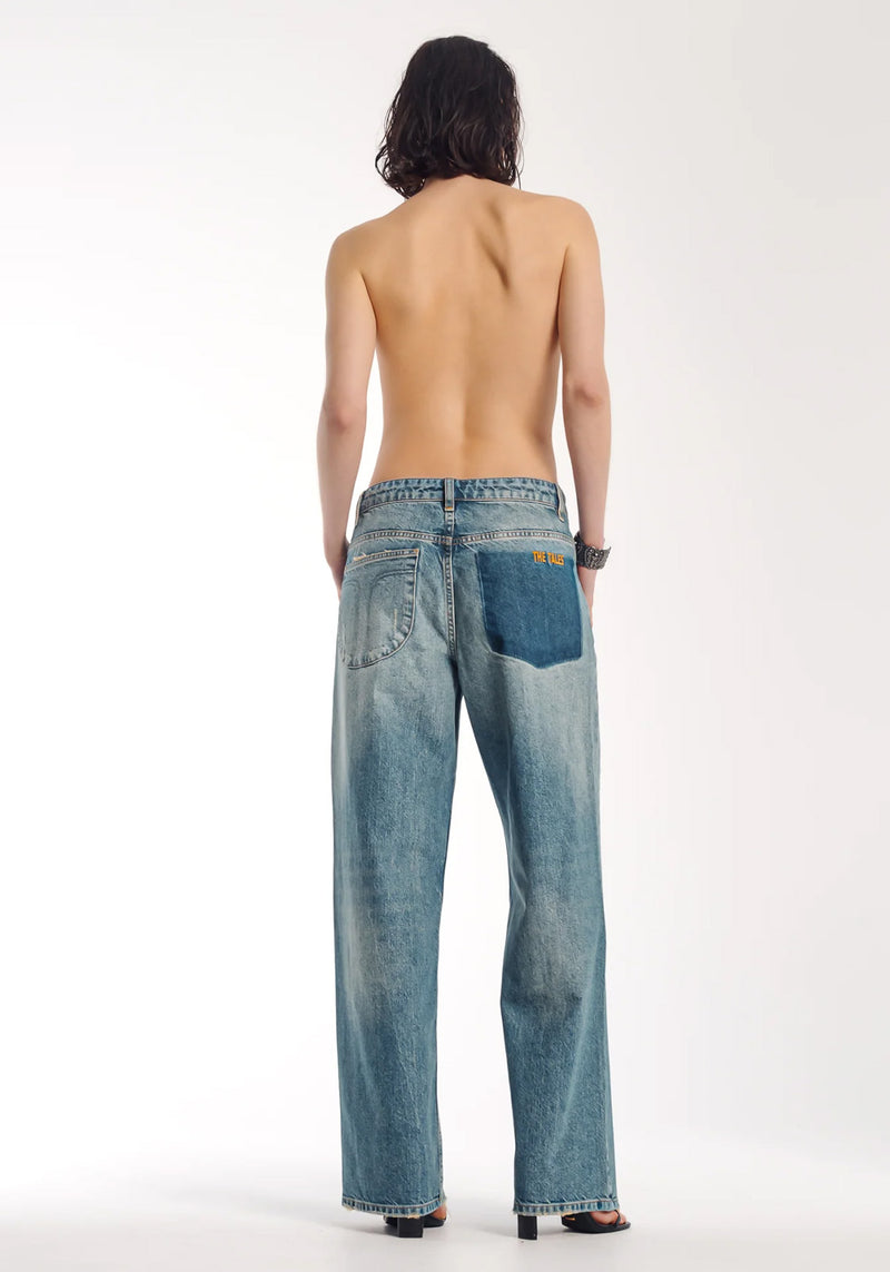 THE TALES ROLLED WAIST DENIM JEANS