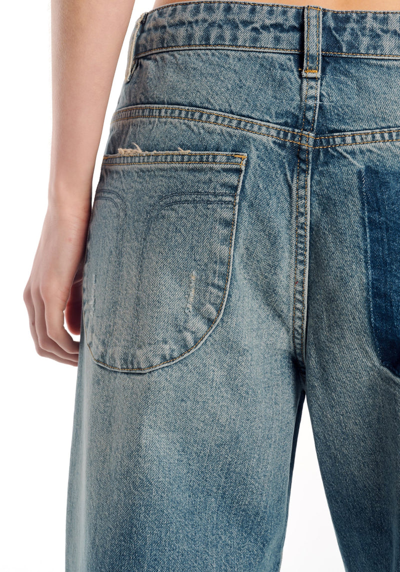 THE TALES ROLLED WAIST DENIM JEANS