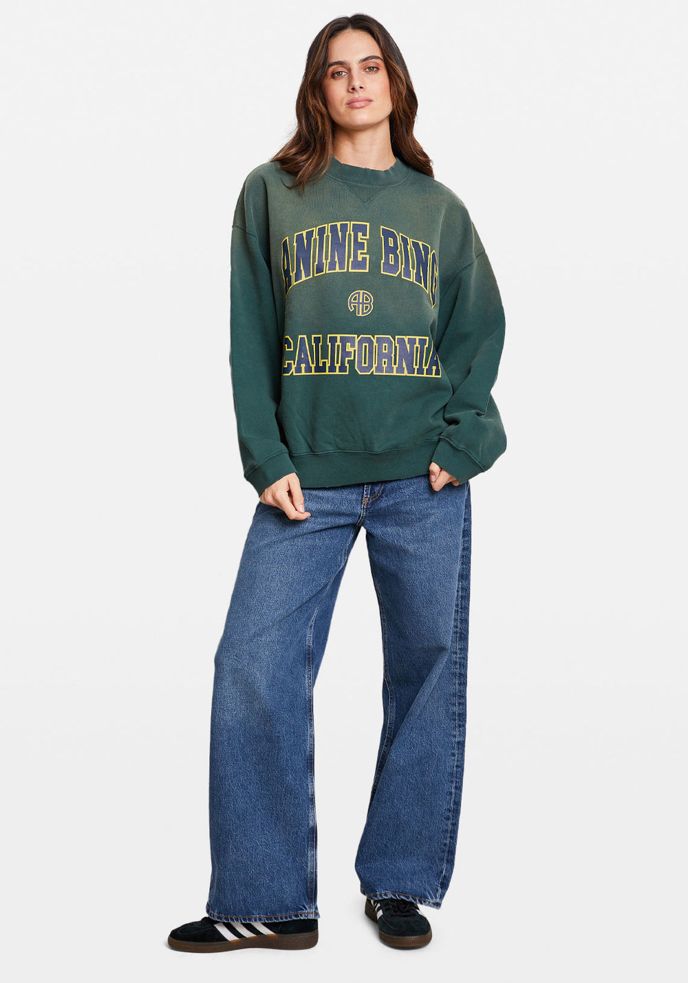 JACI SWEATSHIRT ANINE BING CALIFORNIA WASHED FADED GREEN | Anine
