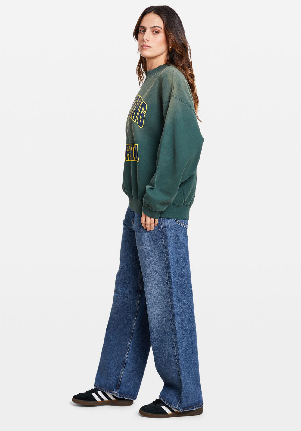 JACI SWEATSHIRT ANINE BING CALIFORNIA WASHED FADED GREEN | Anine