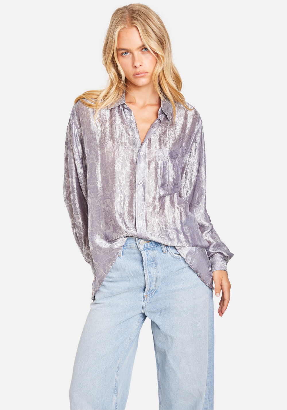 BRUNS SHIRT LS SILVER SHEER