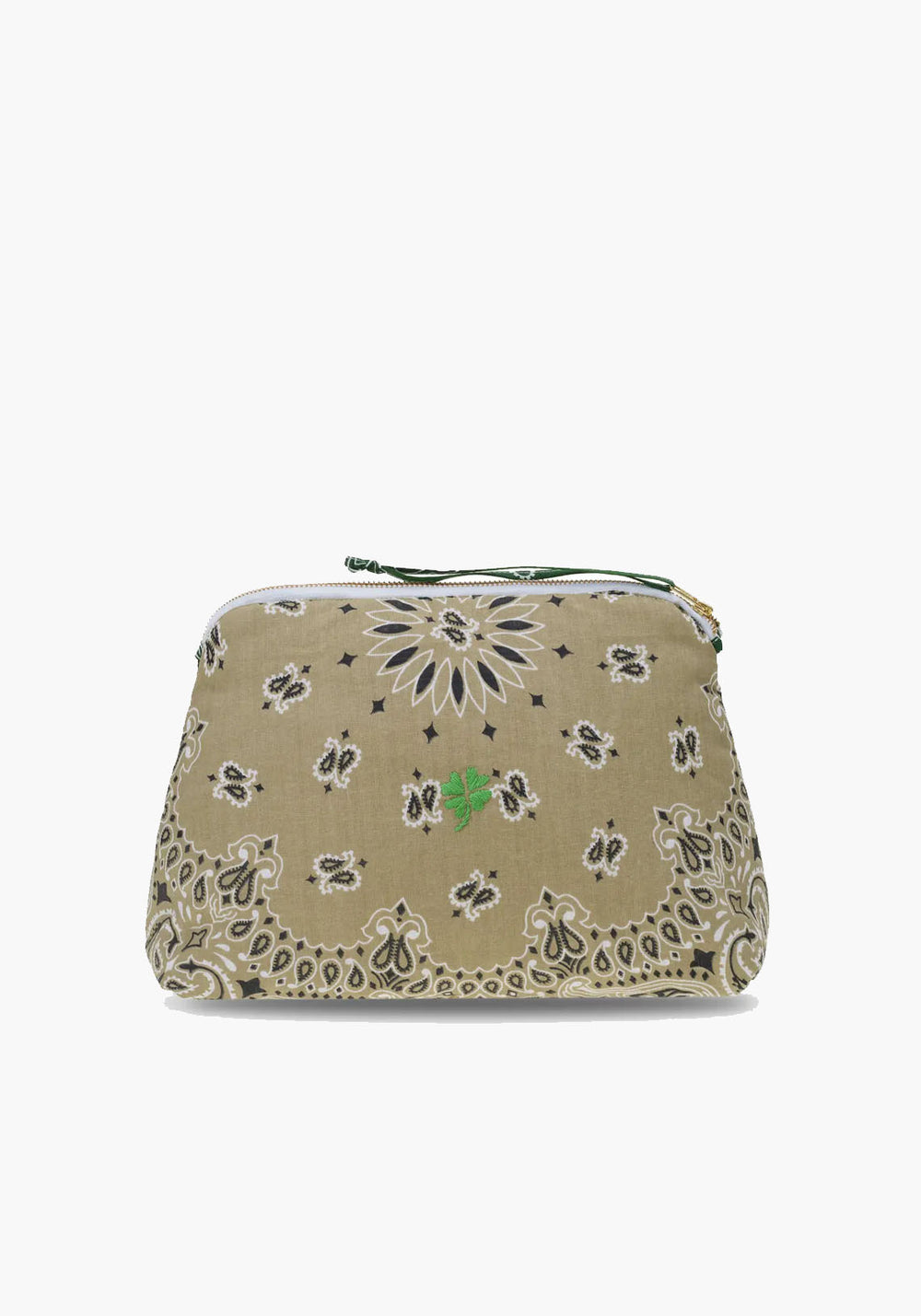 MINI ZIPPED POUCH TREFLE BEIGE VERT WEEKEND