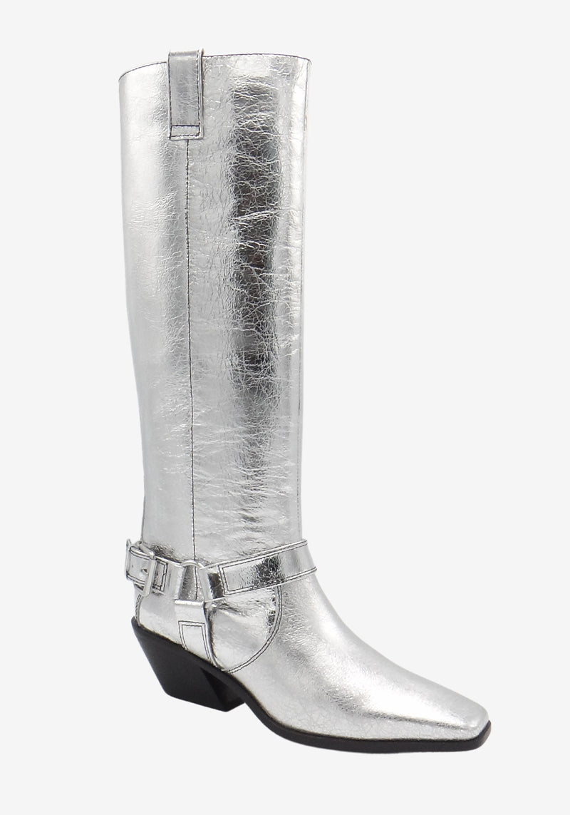 MILLY BOOT CRINKLE SILVER