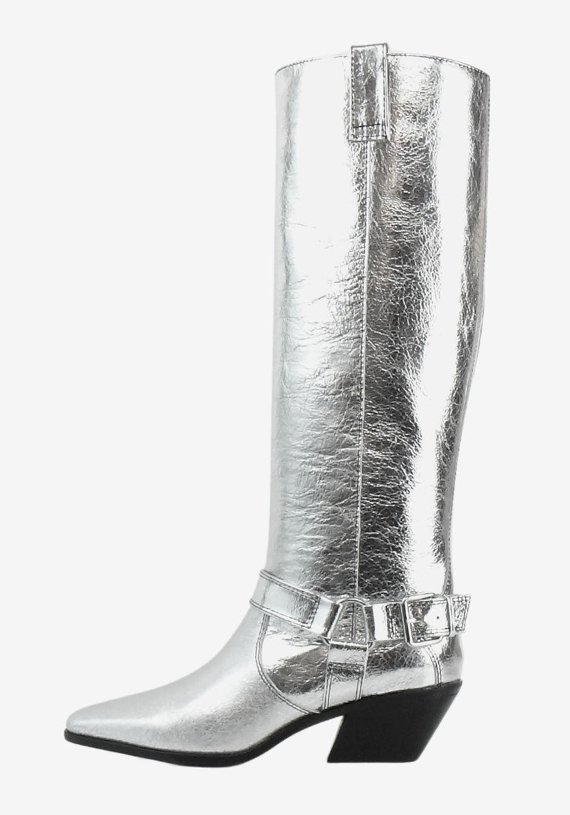 MILLY BOOT CRINKLE SILVER