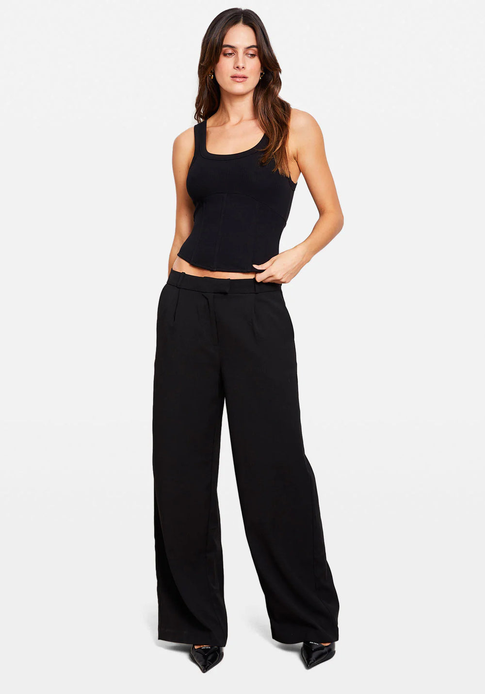 LOW RISE SUIT PANT BLACK, Chosen By Tuchuzy