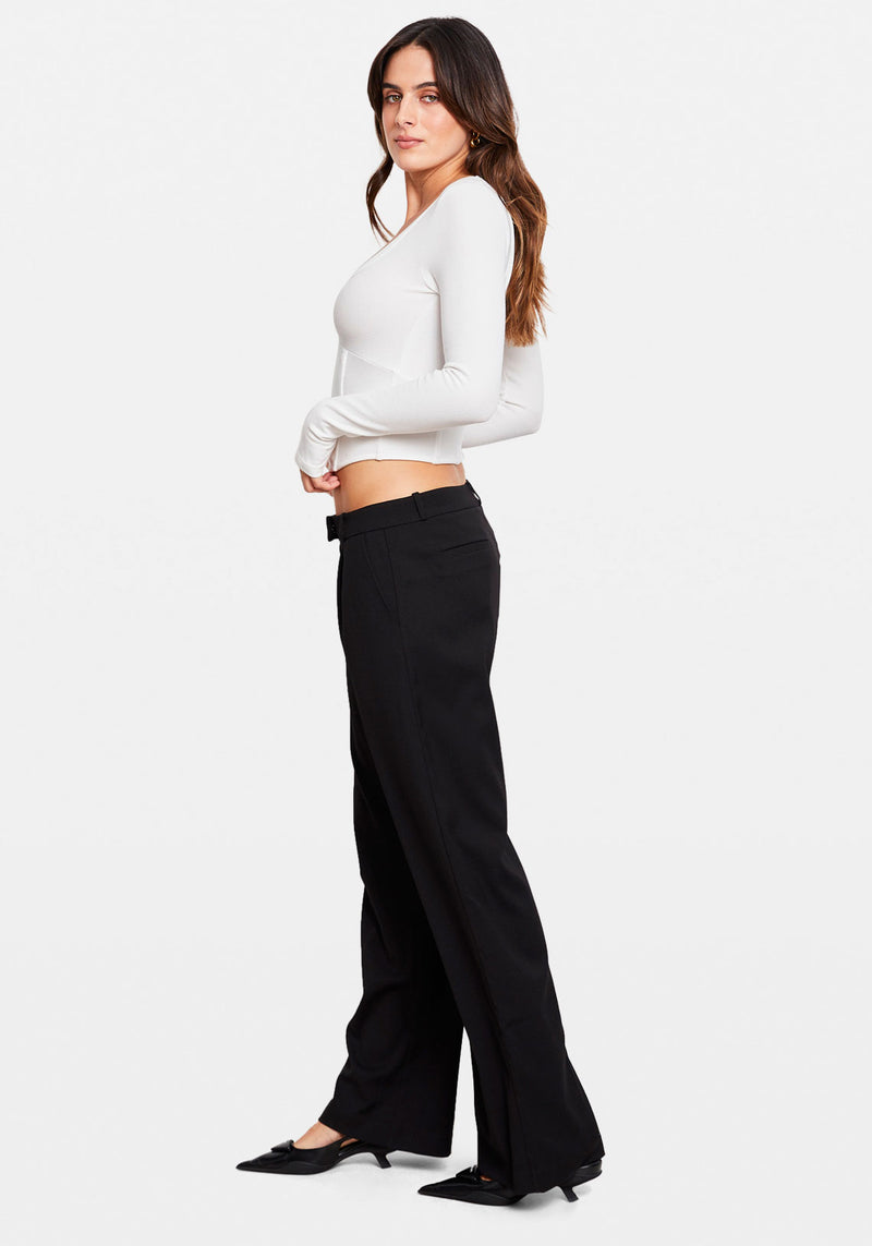 LONG SLEEVE CORSET TOP WHITE