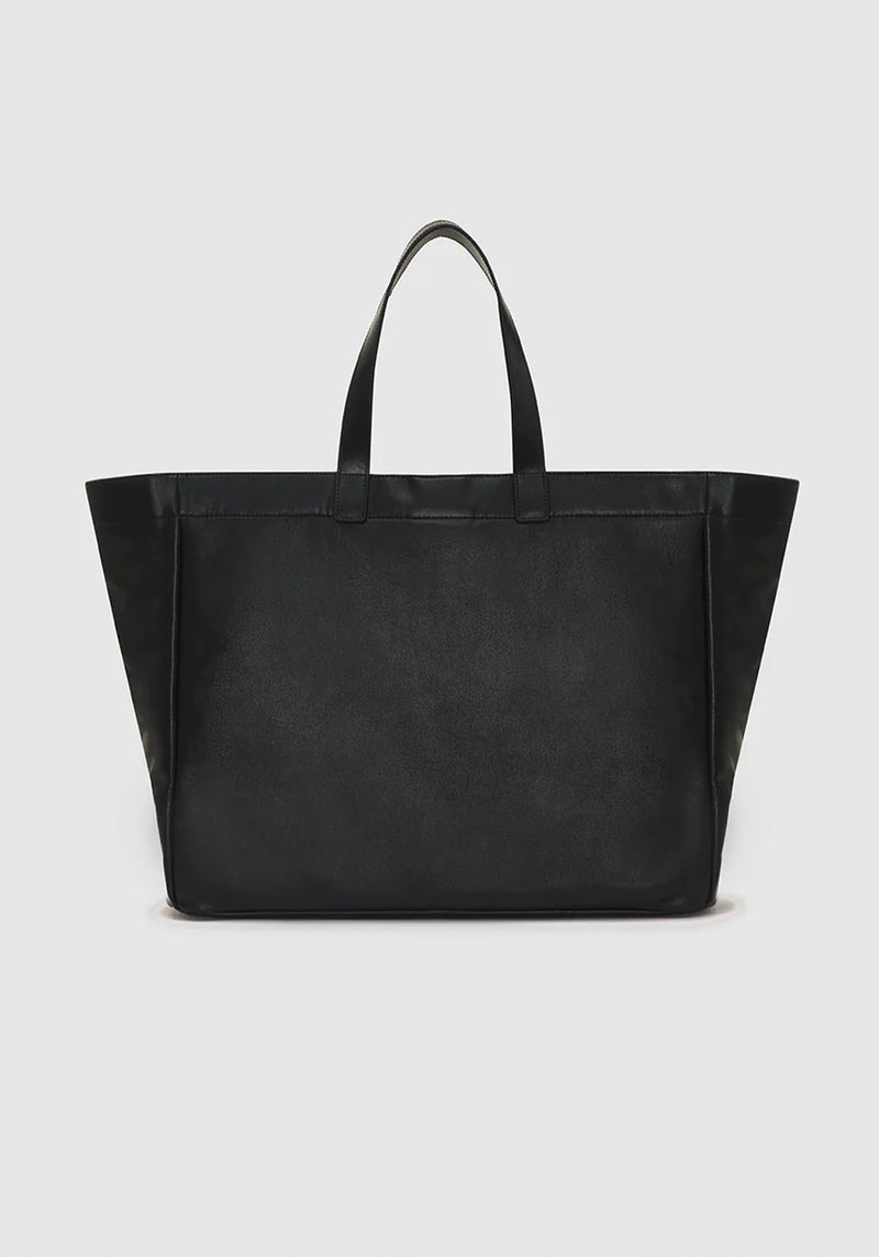 LARGE RIO TOTE BLACK RECYCLED LEATHER
