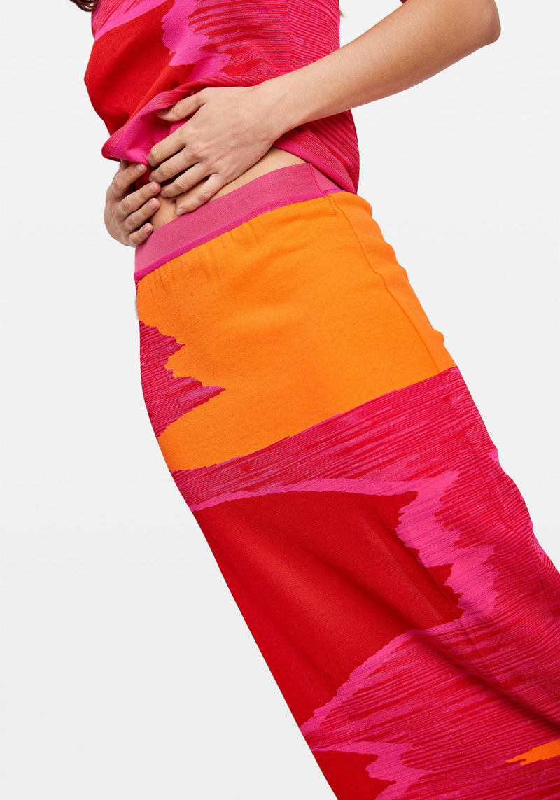 DS23SH21 SKIRT PINK RED SPACE DYE