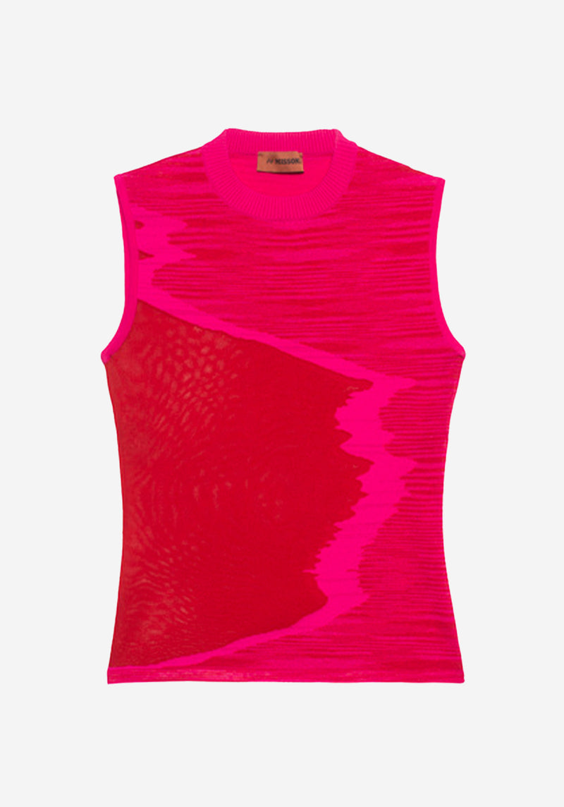 DS23SK2M TANK TOP PINK RED SPACE DYE
