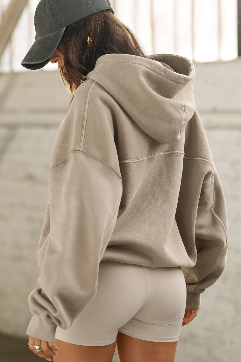 OVERSIZED ZIP HOODIE SAND