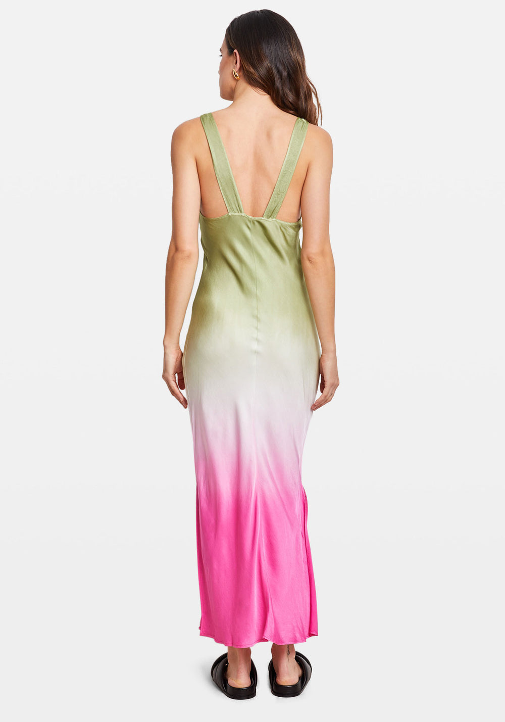 ALESSI DRESS OLIVE/HOT PINK OMBRE