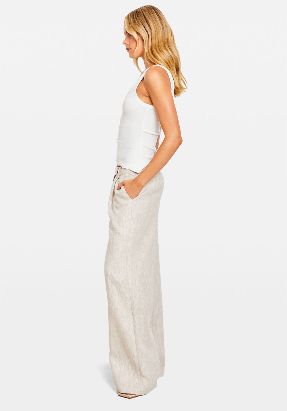 RUCHED SCOOP TANK WHITE