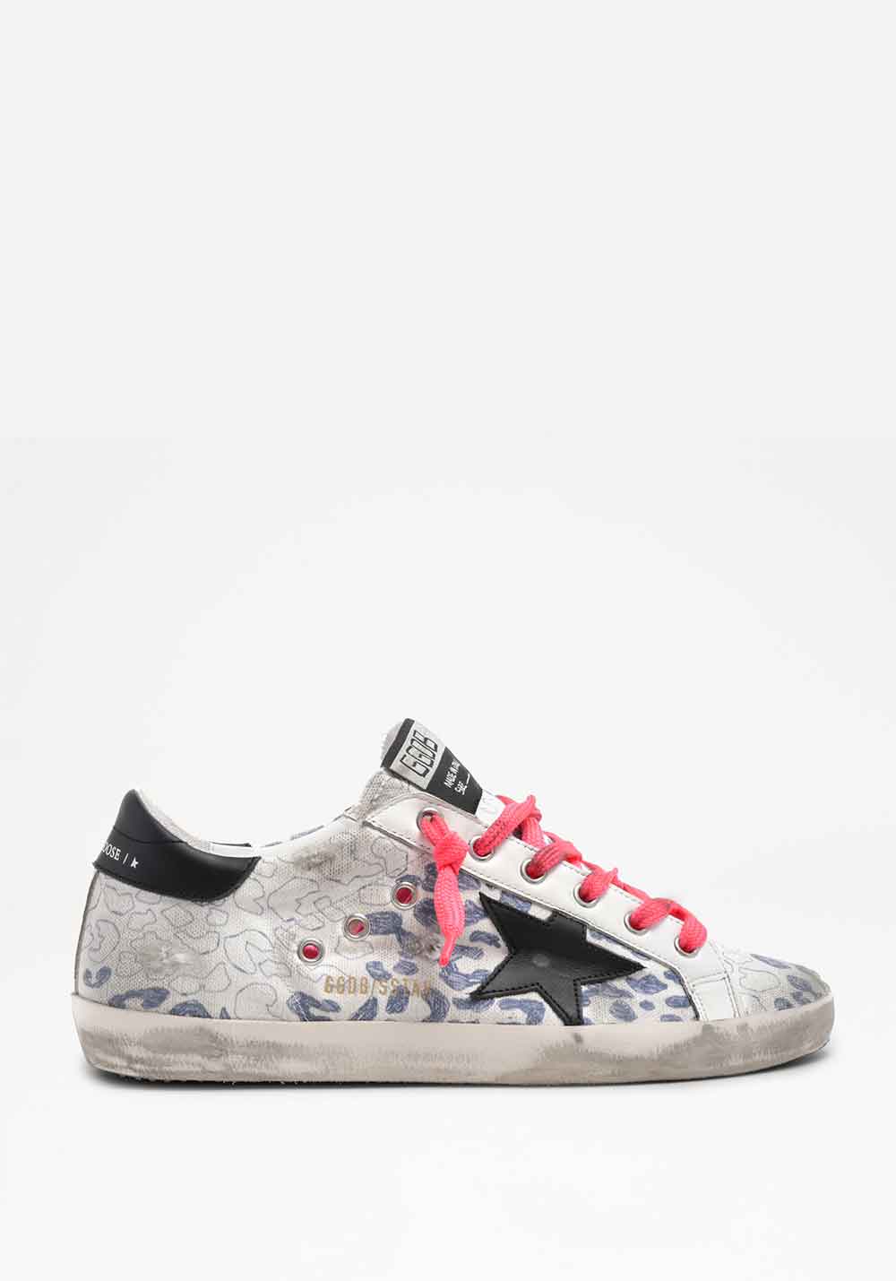 SUPER-STAR CANVAS UPPER WITH MACULATED PRINT LEATHER STAR AND HEEL