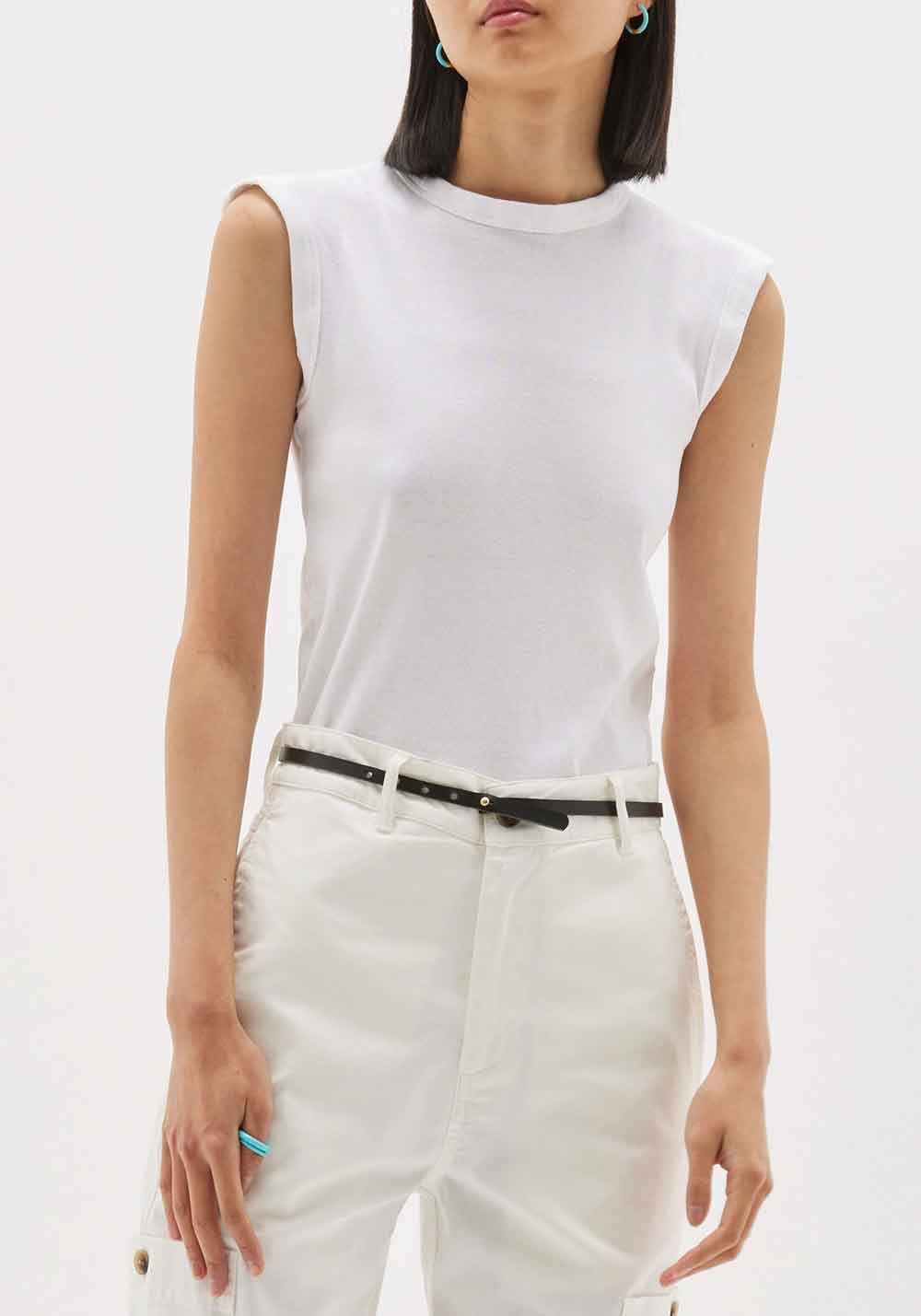 SLIM SUPERFINE RIB MUSCLE TANK WHITE