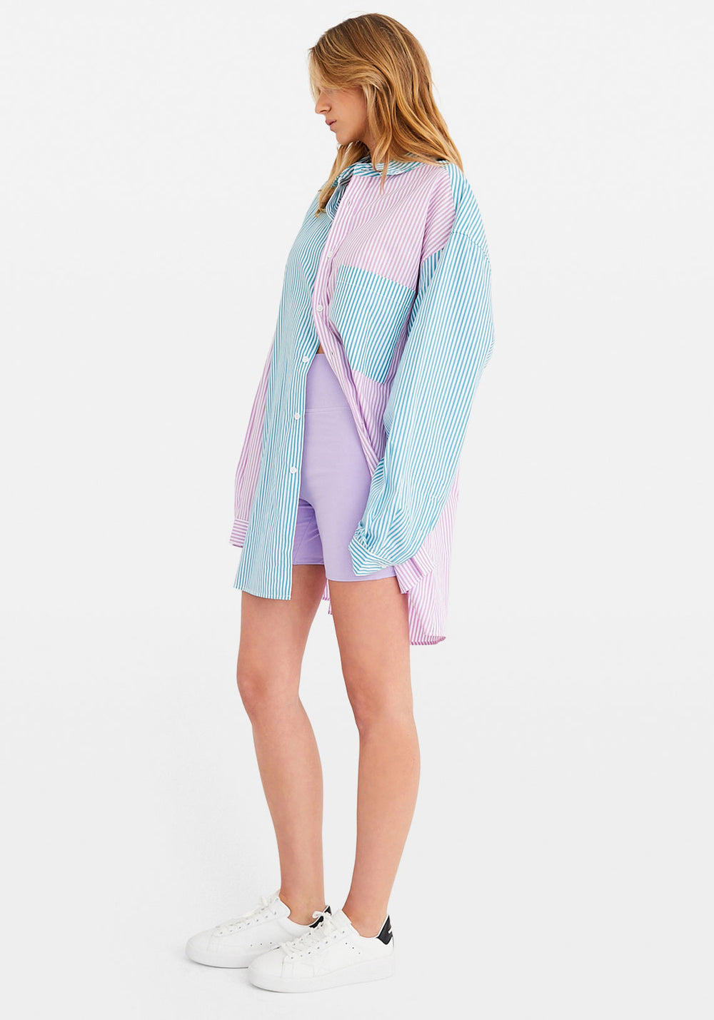 Benny Shirt Aqua/Purple Stripe
